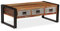 SDWEHO7 Couchtisch mit 3 Schubladen, Stahlbeine, Vintage-Stil, Rechteckig Beistelltisch, niedriger Tisch, Wohnzimmertisch, Altholz Massiv 100x50x35 cm Braun