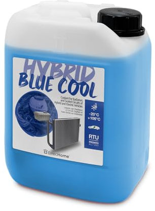 Errecom Hybrid Blue Cool, Liquide de Radiateur pour Voitures hybrides et électriques -20°C/+106°C, antigel avec paquet d'inhibiteurs OAT avec phosphates, Prêt à l'emploi, 5 Litres