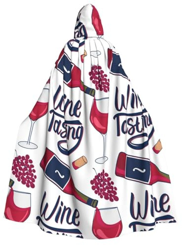 Xiso Ver Red Wine Glass Bottle Unisex Adults Halloween Costumes Cape Hooded Cosplay Costume Robe Cloak Cape
