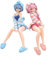 Zhongkaihua Anime Figur Rem und Ram Figur 15.5CM PVC Rem und Ram Actionfigur Anime Nudelstopper Sitzendes Modell Kreative Statue Sammlung Dekorationen Geschenke