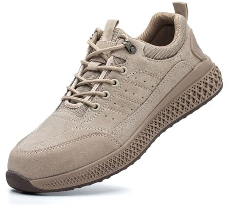WaKsazlz Sicherheitsschuhe Herren Arbeitsschuhe Leicht Anti-Smashing Stahlkappe Arbeitsturnschuhe Bequem Atmungsaktiv