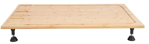Cubierta de cocina rectangular de color madera, multifuncional, tabla de cortar, para la mayoría de cocinas de gas y arroceras, 75 x 54 x 10 cm