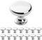 Probrico 15 Pieces Polished Chrome Solid Cabinet Knobs Dresser Door Knob Cupboard Knob Mushroom Wardrobe Pull Diameter 30mm
