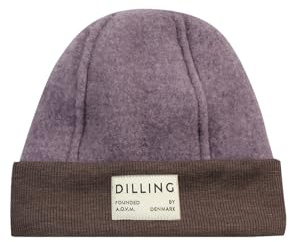 Dilling Mütze aus Merino Wollfleece für Kinder - Melierter Flieder 98/116