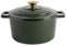 Argon Tableware 4.5L Runden Auflaufform aus Gusseisen mit Deckel - Grün - 1x Induktionskochfeld Kochen Schmortopf Brot Backen Portion Braten Eintopf Suppentopf Kochgeschirr Pfanne