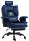 Symino Gaming Stuhl Chefsessel Bürostuhl Ergonomisch, Wildlederimitat Schreibtischstuhl mit Fußstütze Höhenverstellbarer Office Chair Computerstuhl 130kg, Dunkelblau