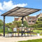 UNIONLINE 2.4x3m Gazebo, Hardtop Lean to Gazebo Pergola for Patio, Freestanding Aluminum Pergola Awnings for Garden, Patio & Balcony