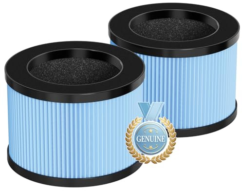 AROEVE 2er-Pack DH-JH12 True HEPA Ersatzfilter, 4-in-1 Filter mit Hochleistungs-Aktivkohle & Vorfilter – Erfasst Haare, Staub, Rauch, Pollen, Tierhaare, Gerüche und VOCs – Hält bis zu 12 Monate