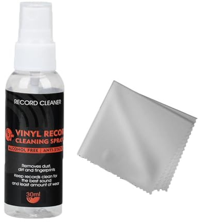 Hattba User Friendly Vinyls Record Cleaning Fluid 30ml With Microfiber Towel Precise Record Cleaner Noise Reductions Play Audiophiles Record Care
