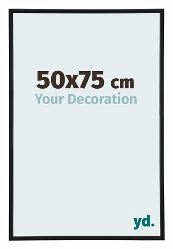 yd. Your Decoration - Puzzlerahmen 50x75 - Schwarz Matt - Puzzlerahmen 500-1000 Teile - Kunststoff Bilderrahmen - Annecy