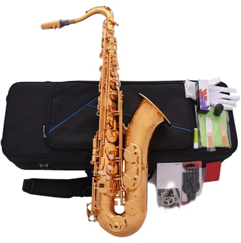 Saxophonsets Professionelles Goldfarbenes Bb-Tenorsaxophon Mit Koffer