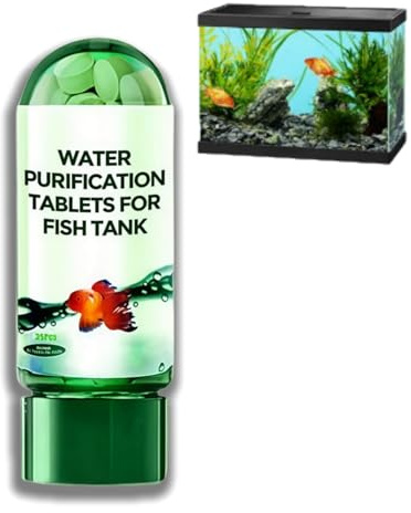 35Pcs Aquarium Water Purification Tablets & Algae Remover, Quick Clear Fish Tank Cleaner Water Treatment, Removes Turbidity and Impurities for Clear Healthy Tank Water, Safe Formula for Aquarium