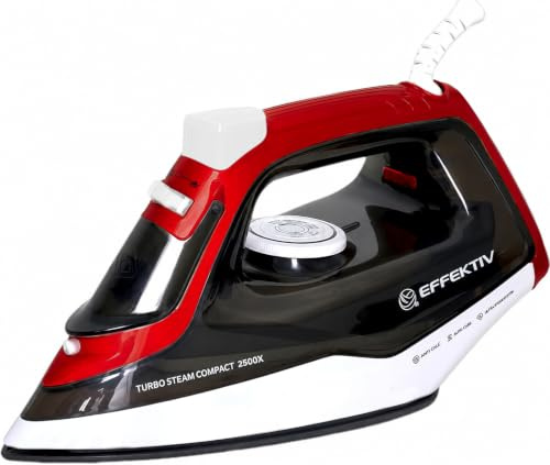 EFFEKTIV – Plancha de Vapor para Ropa 2500X | Suela Cerámica | Vapor Constante y Golpe de Vapor 500 g | Apta para Todo Tipo de Tejidos | Autolimpieza y Autoapagado | 2400W | Cable de 2,5 m
