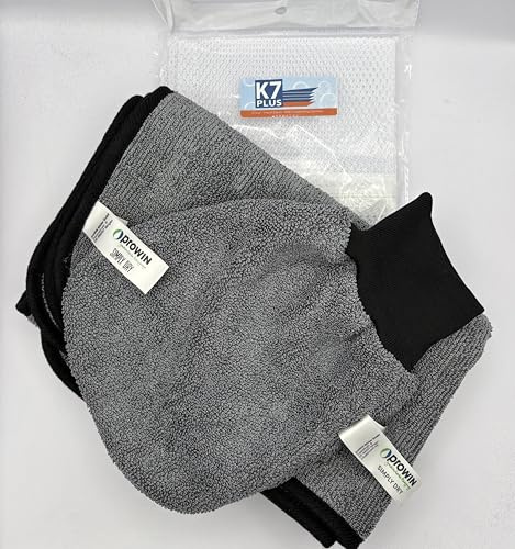 Set prowin Simply Dry Trockentuch 50x70 cm + Handschuh + K7 Wäschenetz
