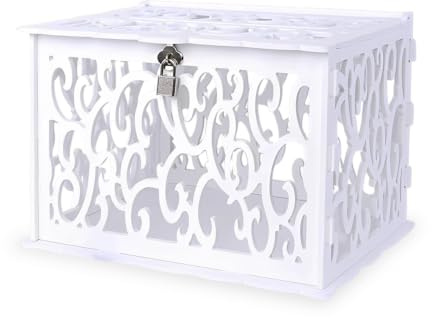 BOFITENG Kartenbox Hochzeit, Hochzeitsbox mit Schlitz aus PVC | Briefbox Hochzeit Geschenkkartenbox Geschenkkarten Box für Party, Abschlussfeier, Geburtstag & Baby Shower Dekoration
