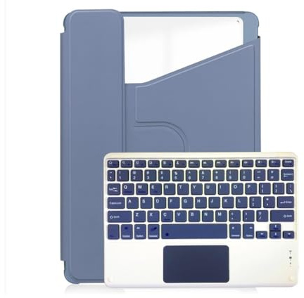 YSJX Keyboard Protective Case with Pen Slot, 360° Rotating Acrylic Shell Suitable for Samsung Galaxy Tab A11+(2025)/A9 Plus 11 inches(Deep Purple+Touch Keyboard)