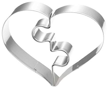 WJSYSHOP Ausstechform Puzzle, Herz, Edelstahl