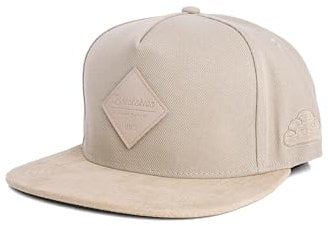 Blackskies® Port Blair Snapback Cap | Unisex Baseball Mütze Kappe Kunst-Wildleder - Schirm Beige Herren Damen Cap - Basecap Männer Frauen Streetwear Outdoor Sommer Freizeit