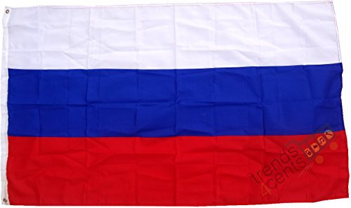 Top Qualität - Flagge RUSSLAND Russia Rassia Fahne, 250 x 150 cm, EXTREM REIßFEST, Keine BILLIG-CHINAWARE, Stoffgewicht ca. 100 g/m², sehr robust, extra starke Messing-Ösen