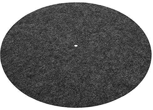 Plattenteller aus Vinyl, Anti-Vibrationskissen aus Wolle für Plattenspieler aus Vinyl, Schutzzubehör für Audiophile (schwarz)