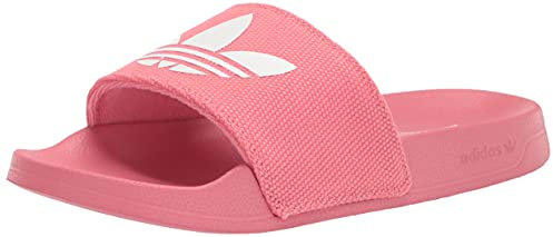 adidas Originals Women's Adilette Lite Slide Sandal, Hazy Rose/White/Hazy Rose, 5