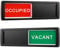 Sichtschutzschild, Vacant Occupied Schild für Zuhause, Büro, Toilette, Konferenzen, Hotels, Krankenhaus, Schiebertüranzeiger zeigt an, ob Raum frei oder belegt, 17,8 x 5,1 cm, Schwarz