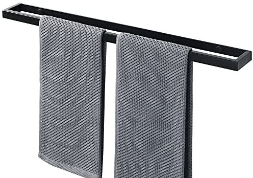 SAYAYO Handtuchhalter Schwarz Handtuchstange Gästehandtuchhalter Wandmontage Edelstahl Badetuchhalter für Badezimmer und Küche 60CM, EGJF060-B