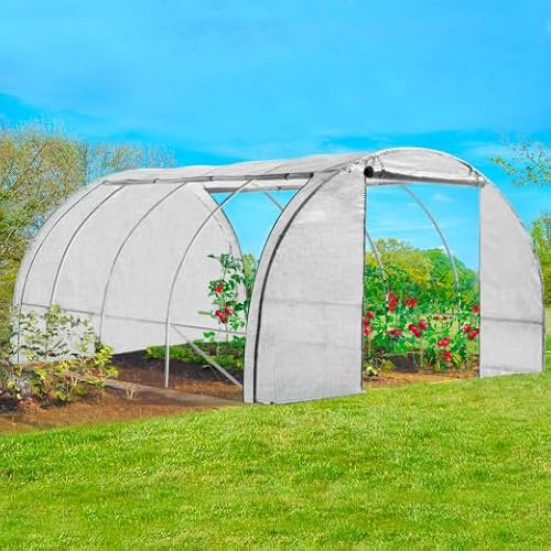 IDMarket - Bâche de Rechange 130 GR/m² pour Serre 12m² Blanche 4 Saisons Zebra