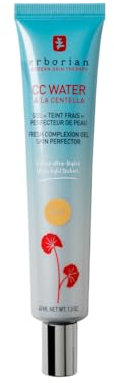 Erborian CC Water mit Centella Asiatica - Leichte CC Creme mit Hyaluronsäure - Die Feuchtigkeitsspendende Koreanische Gesichtspflege gleicht Hautunebenheiten aus - für gebräunte Haut: Gold - 40 ml