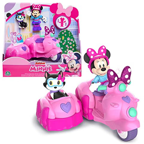 Mickey&Minnie, Fahrzeug mit 1 Figur 7,5 cm und 1 Zubehör, Modell Scooter mit Side-Car, Spielzeug für Kinder ab 3 Jahren, MCN182