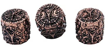 Guyker 3Pcs Guitar Bass Knobs with 6mm Dia. Shaft Pots - Cavel Five Pointed Star Surface Skull Retro Style Tone Volume Control Potentiometer Knob for Electric Guitar Bass (CKB008, Antique Bronze)