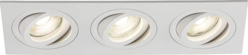 Knightsbridge GU10 Ambar Tri Tilt Square Downlight White