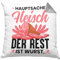 Trendation Fleischer Metzger Kissen mit Füllung 40x40 Geschenk Hauptsache Fleisch Der Rest Ist Wurst Geschenkidee (Grau)