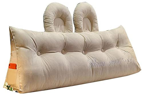 HYQW Lesekissen kopfteil Kissen keilkissen Rückenkissen für Sofa Bett Kopfteil Gepolstert Kissen Rückenlehnen Wandkissen,Beige-200cm