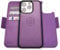 dreem Fibonacci wallet case compatible with iPhone 14 Pro / 2-in-1 shockproof case and detachable vegan leather folio, MagSafe compatible, RFID protection [Purple]