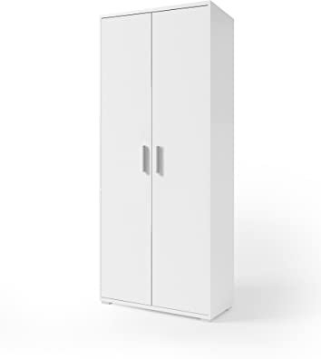 möbelando Aktenschrank Clermont in weiß mit 2 Türen und 5 Fächern. Abmessungen (BxHxT) 79,1x186x35 cm