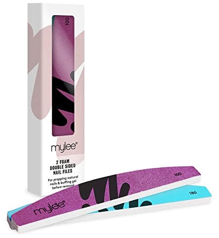 Mylee Lima per Unghie a Doppia Grana 100/180 - Confezione da 2 - Manicure Professionale a Casa, Adatte per Acrilico, Unghie Naturali e Smalto Semipermanente, Prepara, Modella, Ripara