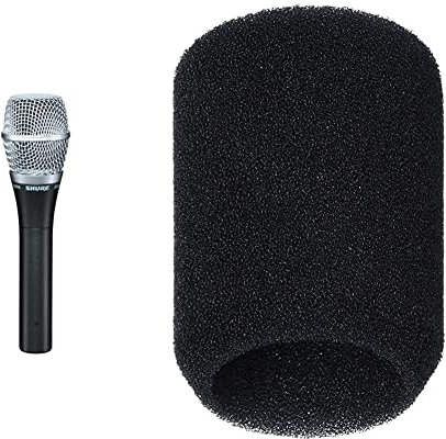 Shure SM86-LC Cardioid Condenser Vocal Microphone,Black & A85WS Black Foam Windscreen for SM85, SM86, SM87A and BETA87A, and BETA87C
