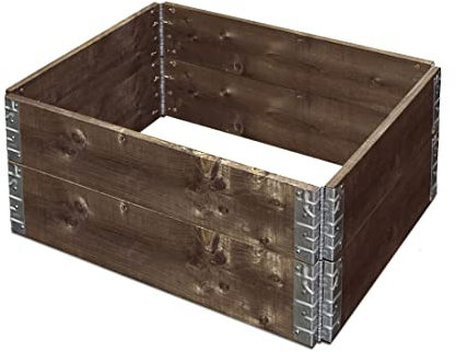Hochbeet Pflanzbeet 60 x 80 x 19,5 cm aus Fichtenholz 2er Set, erweiterbar, grau lasiert