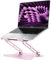 NTMY Pink Laptop Stand, Metal Portable Folding Adjustable Height Support, Up to 16 Inches, MacBook, Acer, Lenovo, Dell Notebook