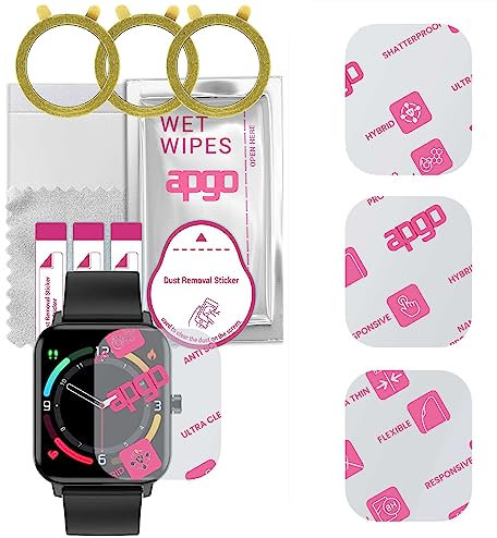 apgo 3 Stück Displayschutzglas für ZTE Watch Live Smartwatch, Hybrid 8H, Bildschirmschutz, Schutzglas mit Full Glue [Klar, Kratzfest]