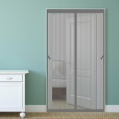 Tenda Zanzariera Magnetica Porta 300 x 255 cm Zanzariera con Calamita Adatto a Bambini e Animali Domestici Porte Zanzariera per Porta Ingresso Cortile porte scorrevoli, Grigio
