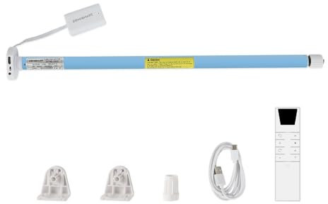 Wiederaufladbarer Zigbee-Rollomotor für17/25/28mm-Rohre, intelligenter Jalousienmotor,automatischer Vorhangöffner mit App/Sprache,Tuya Zigbee-Hub erforderlich(Motor,9Wege-Fernbedienung)