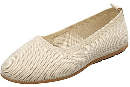 Ballerines pour femme - Confortables - Plates - Fermées - Sportives - Tongs d'été - 42 - Élégantes - Pieds larges - Chaussures de balerine - Sandales à enfiler - Chaussures d'été légères - Chaussures