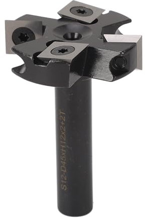 CNC Spoilboard Surfacing Router Bits, 1/2 Inch Shank 1 3/4in Cutting Diameter, 4 Flute Indexable Blade Insert Planing Bit, Anti Backlash Wood Planing Bit Wood Milling Cutter Planer