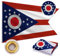 Ohio-Flagge, 90 x 150 cm, doppelseitig, strapazierfähig, 210D-Polyestergewebe, bestickte Kreise und Sterne und 4 Reihen genähte Fliegenenden mit 2 Messingösen, Bundesstaat Ohio OH-Flagge für
