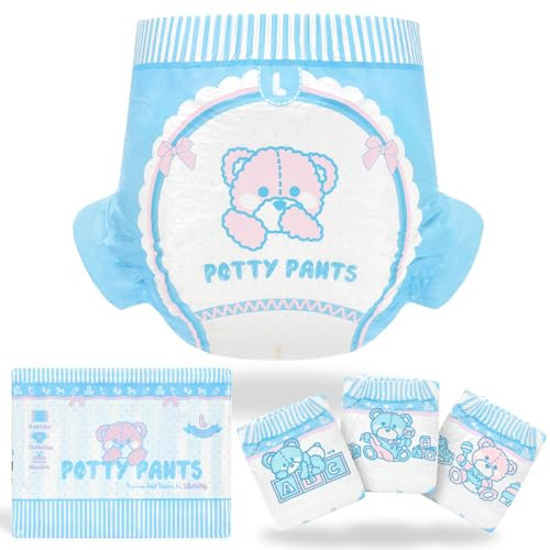 LittleForBig Erwachsenen Gedruckten Windeln 10 Stück - Potty Pants (Large 91-121 CM)