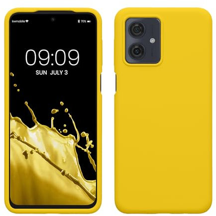 kwmobile Carcasa Compatible con Motorola Moto G54 5G Funda - Case TPU y Silicona antigolpes - Apto Carga inalámbrica - Amarillo chillón