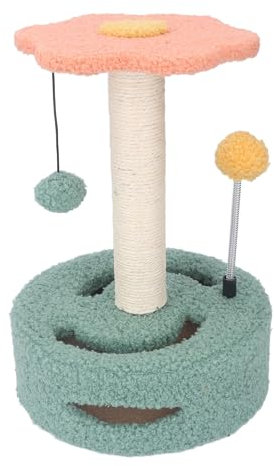 Arbre à chat avec corde en sisal - Base stable - Griffoir d'intérieur - Forme mignonne - Pour jouer à l'escalade et au saut - Rose