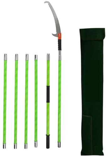 PLABNK Insulated High Branch Pruning Saw, 1-6M Detachable Hand Saw with Storage Bag, Orchard Multifunctional Tree Trimmer Manual Pruning Tool,Green